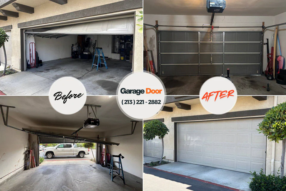 Before and after: garage door repair Boone, IA
